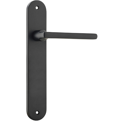 Passage Door Handle. Baltimore Lever Oval. - Matt Black