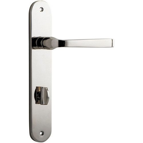 Privacy Door Handle. Annecy Lever Oval. - Polished Nickel