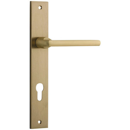 Entrance Door Handle. Baltimore Rectangular. - Brushed Brass
