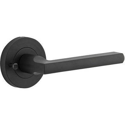 Privacy Door Handle. Baltimore Round Rose. - Matt Black