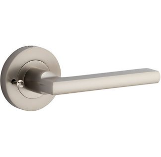 Privacy Door Handle. Baltimore Round Rose. - Satin Nickel