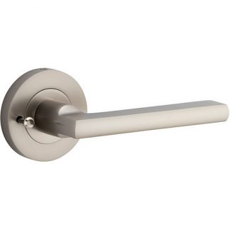 Privacy Door Handle. Baltimore Round Rose. - Satin Nickel