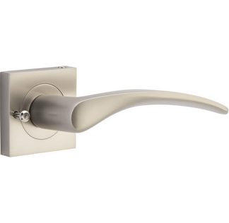 Privacy door handle. Oxford Square Rose. - Satin Nickel