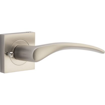 Privacy door handle. Oxford Square Rose. - Satin Nickel