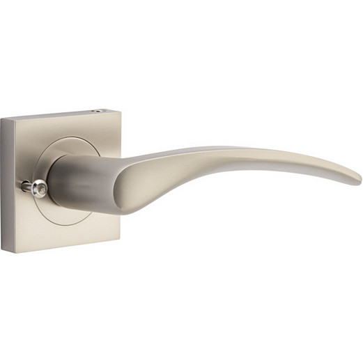 Privacy door handle. Oxford Square Rose. - Satin Nickel