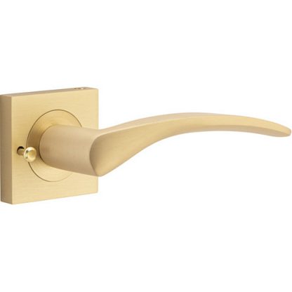 Privacy door handle. Oxford Square Rose. - Brushed Brass