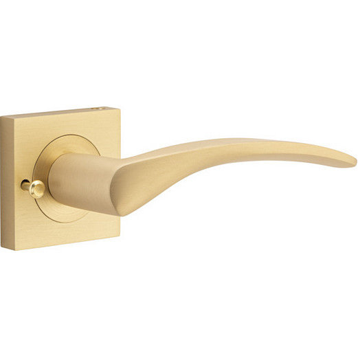 Privacy door handle. Oxford Square Rose. - Brushed Brass