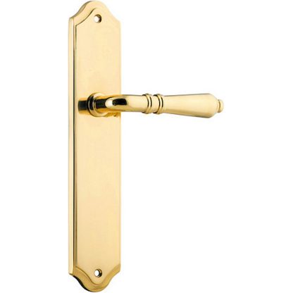 Passage Door Handle. Sarlat Lever Shouldered. - Polished Brass