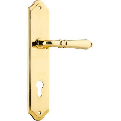 Entrance Door Handle. Sarlat Lever Shouldered. 9 Entrance Door Handle. Sarlat Lever Shouldered. - Polished Brass