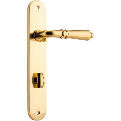 Privacy Door Handle. Sarlat Lever Oval. - Polished Brass