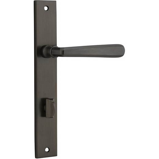 Privacy Door Handle. Copenhagen Lever, Rectangular. - Signature Brass