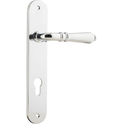 Entrance Door Handle. Sarlat Lever Oval. - Polished Chrome