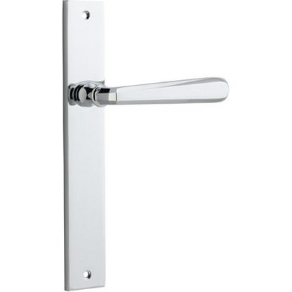 Passage Door Handle. Copenhagen Lever, Rectangular. - Polished Chrome