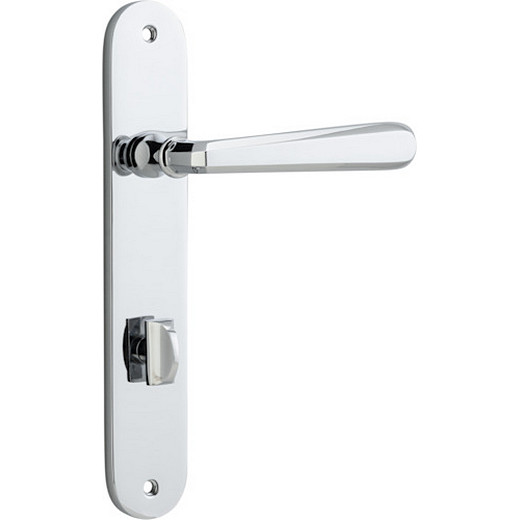 Privacy Door Handle. Copenhagen Lever, Oval. - Polished Chrome