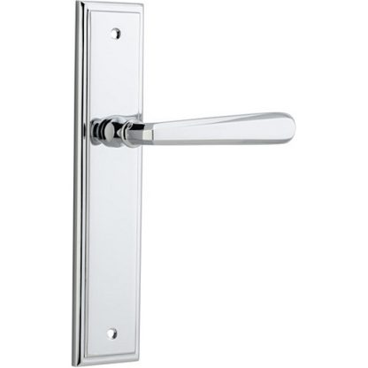 Passage Door Handle. Copenhagen Lever, Stepped. - Polished Chrome