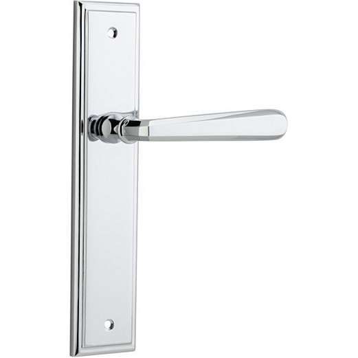 Passage Door Handle. Copenhagen Lever, Stepped. - Polished Chrome