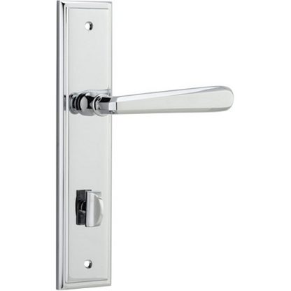 Privacy Door Handle. Copenhagen Lever, Stepped. - Polished Chrome