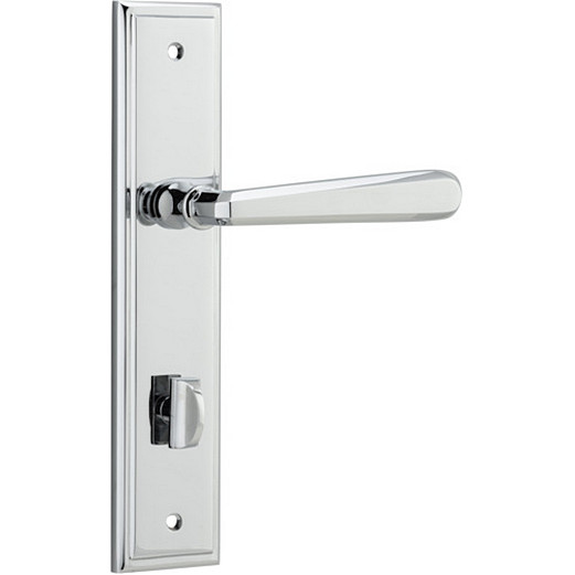 Privacy Door Handle. Copenhagen Lever, Stepped. - Polished Chrome