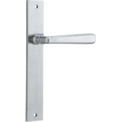 Passage Door Handle. Copenhagen Lever, Rectangular. - Brushed Chrome