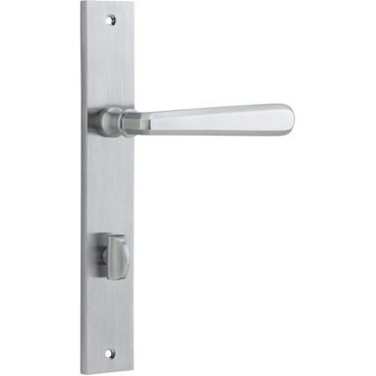 Privacy Door Handle. Copenhagen Lever, Rectangular. - Brushed Chrome