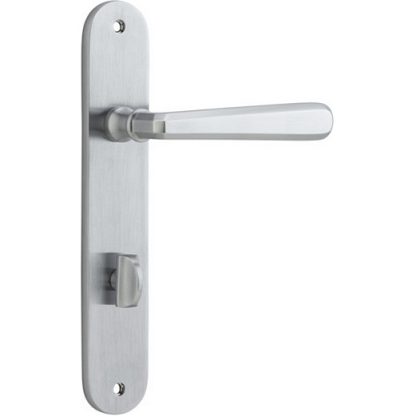 Privacy Door Handle. Copenhagen Lever, Oval. - Brushed Chrome