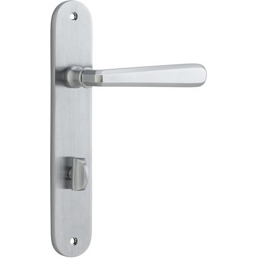 Privacy Door Handle. Copenhagen Lever, Oval. - Brushed Chrome