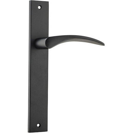 Passage Door Handle. Oxford Lever Rectangular. - Matt Black