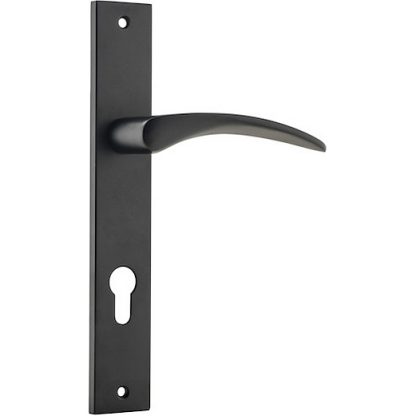 Entrance Door Handle. Oxford Lever Rectangular. - Matt Black