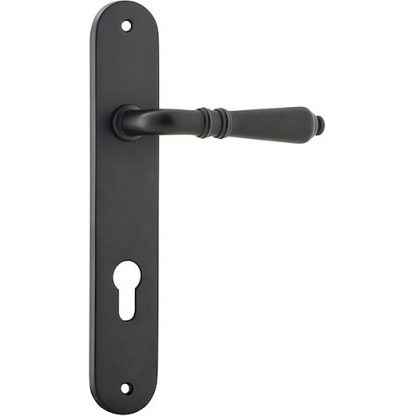 Entrance Door Handle. Sarlat Lever Oval. - Matt Black