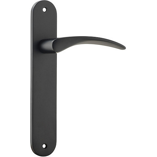 Passage Door Handle. Oxford Lever Oval. - Brushed Chrome