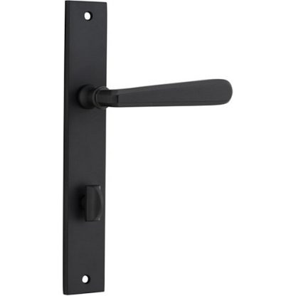 Privacy Door Handle. Copenhagen Lever, Rectangular. - Matt Black