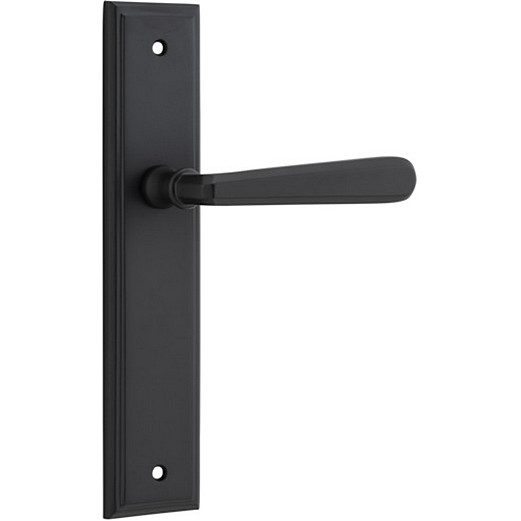 Passage Door Handle. Copenhagen Lever, Stepped. - Matt Black