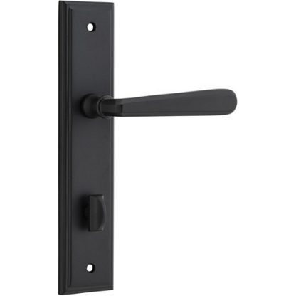 Privacy Door Handle. Copenhagen Lever, Stepped. - Matt Black