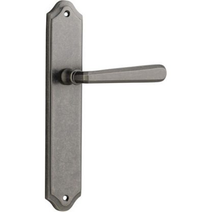 Passage Door Handle. Copenhagen Lever, Shouldered. - Distressed Nickel