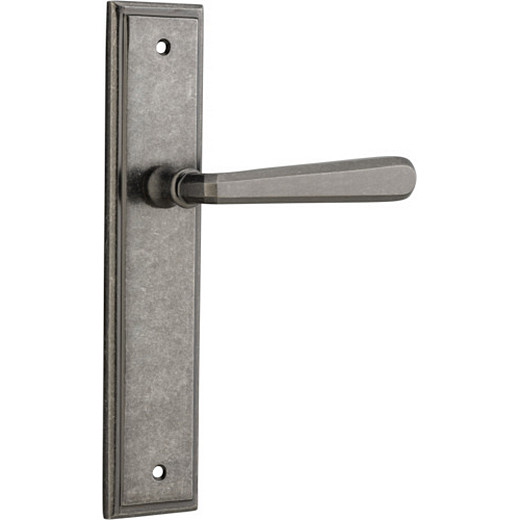 Passage Door Handle. Copenhagen Lever, Stepped. - Distressed Nickel