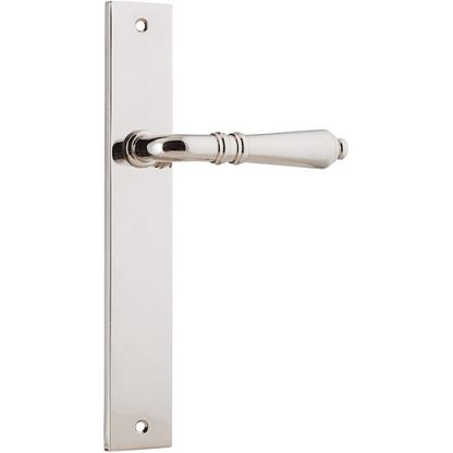 Passage Door Handle. Sarlat Lever Rectangular. - Polished Nickel