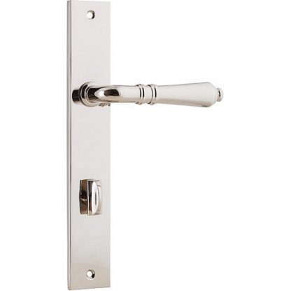 Privacy Door Handle. Sarlat Lever Rectangular. 4 Privacy Door Handle. Sarlat Lever Rectangular. - Polished Nickel