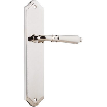 Passage Door Handle. Sarlat Lever Shouldered. - Polished Nickel