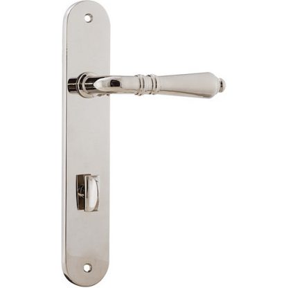 Privacy Door Handle. Sarlat Lever Oval. - Polished Nickel