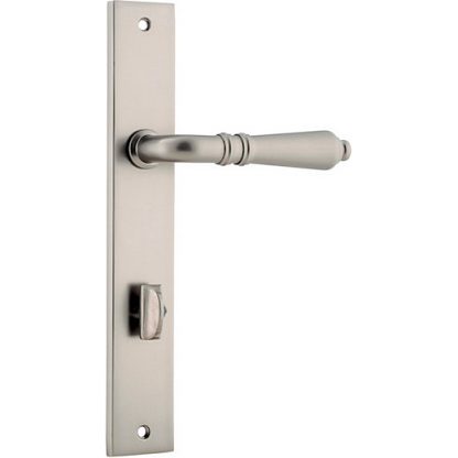 Privacy Door Handle. Sarlat Lever Rectangular. 3 Privacy Door Handle. Sarlat Lever Rectangular. - Satin Nickel