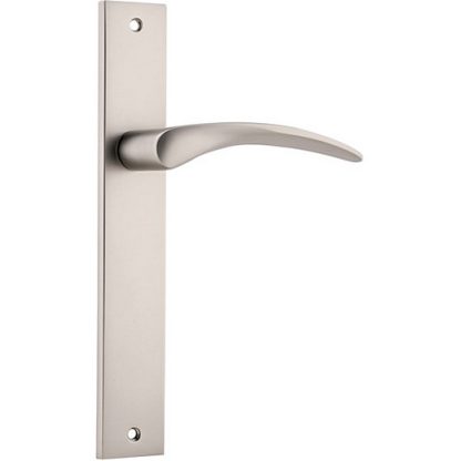 Passage Door Handle. Oxford Lever Rectangular. - Satin Nickel