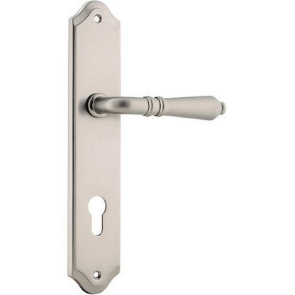 Entrance Door Handle. Sarlat Lever Shouldered. 3 Entrance Door Handle. Sarlat Lever Shouldered. - Satin Nickel