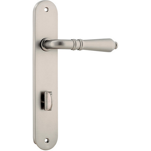 Privacy Door Handle. Sarlat Lever Oval. - Satin Nickel
