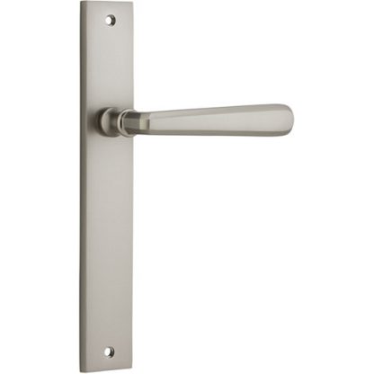 Passage Door Handle. Copenhagen Lever, Rectangular. - Satin Nickel