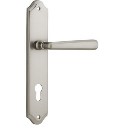Entrance Door Handle. Copenhagen Lever, Shouldered. - Satin Nickel