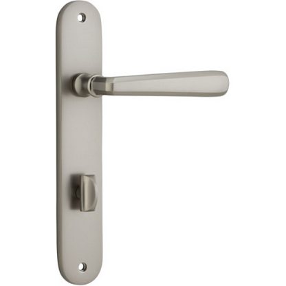 Privacy Door Handle. Copenhagen Lever, Oval. - Satin Nickel