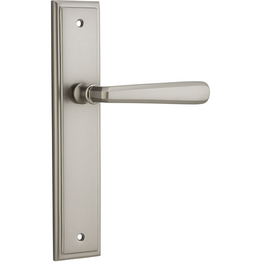 Passage Door Handle. Copenhagen Lever, Stepped. - Satin Nickel