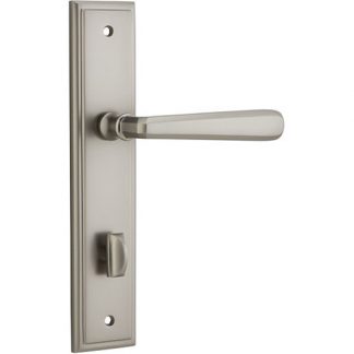 Privacy Door Handle. Copenhagen Lever, Stepped. - Satin Nickel