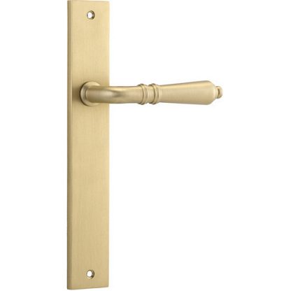 Passage Door Handle. Sarlat Lever Rectangular. - Brushed Brass