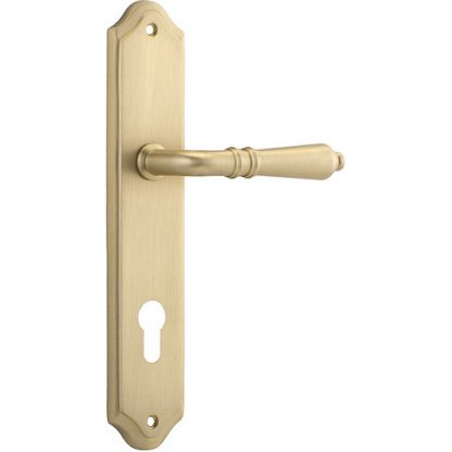 Entrance Door Handle. Sarlat Lever Shouldered. 2 Entrance Door Handle. Sarlat Lever Shouldered. - Brushed Brass